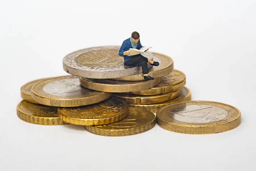 Man sitting on coin