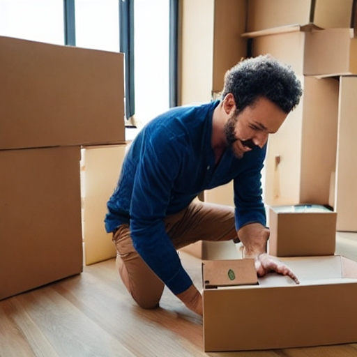 Man packing box