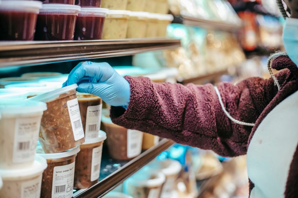 Woman reading nutrition label