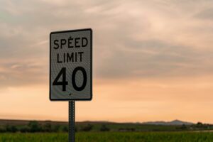 A speed limit sign 