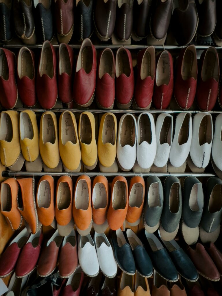 a picture of different color shoes